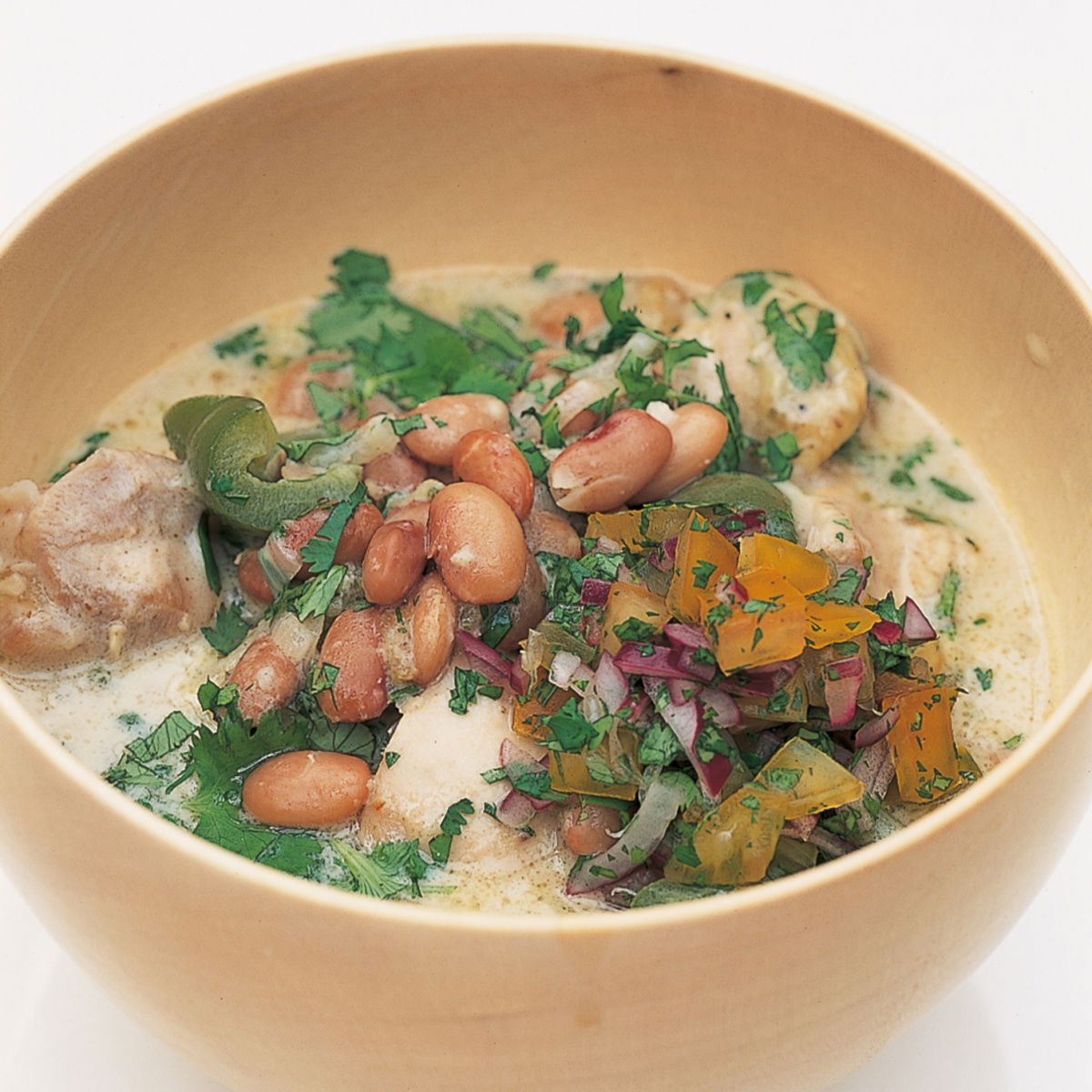 Htc mexican chicken chilli with yellow tomato salsa