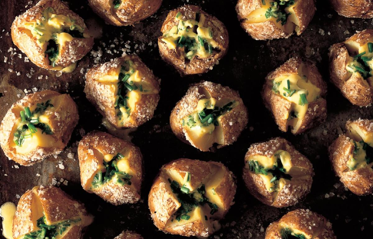 Salt-crusted Mini Baked Potatoes with Cold Chive ...