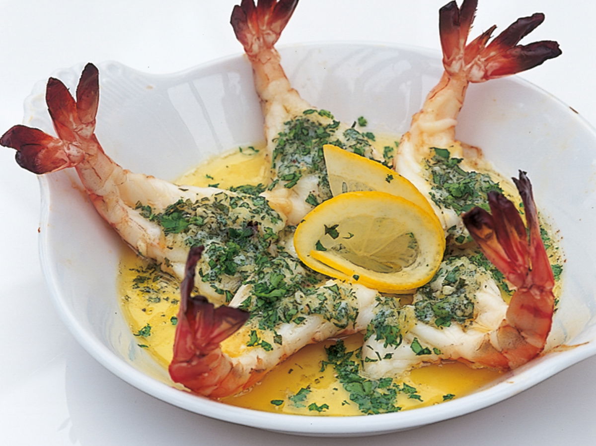 Htc roasted butterflied tiger prawns in garlic butter
