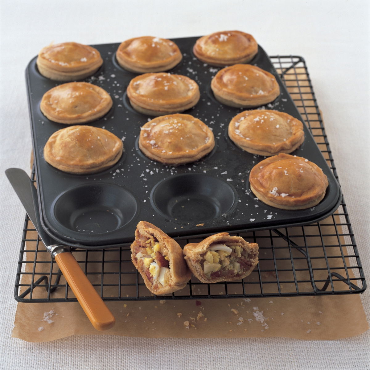 Pork bacon and egg pies