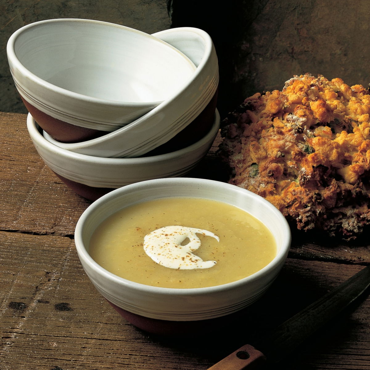 Vegetarian slow cooked celery and celeriac soup