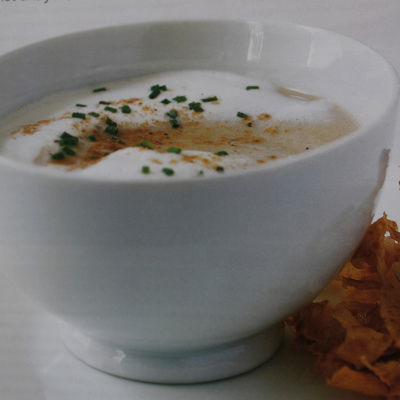 A picture of Delia's Celeriac and Chestnut Soup with Celeriac Crisps recipe