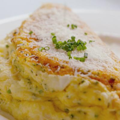 A picture of Delia&#039;s Souffle Omelette with Swiss Gruyere Cheese and Parmesan recipe