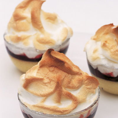 A picture of Delia's Individual Queen of Puddings with Morello Cherry Conserve recipe