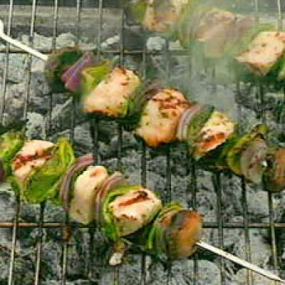 A picture of Delia's Marinated Halloumi Cheese Kebabs with Herbs recipe